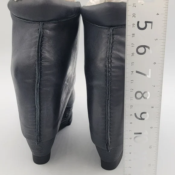 Leon Max Black Leather Boots Axis Size 8.5 NEW #1568 - Picture 7 of 16